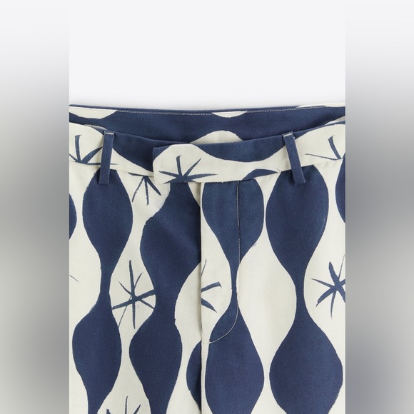 Zara Blue and White Patterned Jeans Summer Wardrobe ‘23 size 32” - Picture 10 of 13